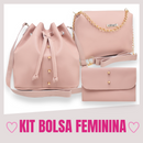 Kit Bolsa Feminina + Bolsa Tira Colo Alça Transversal e Carteira Feminina - Promoção