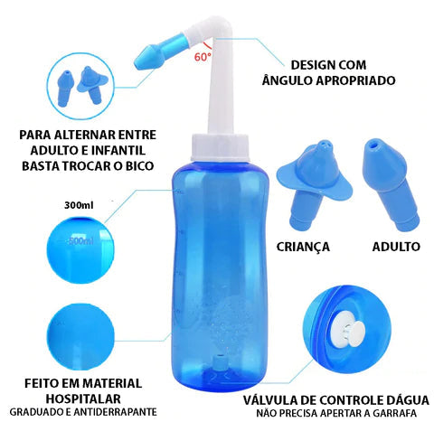 Limpador Nasal Waterpulse - Lavagem Nasal para Crianças e Adultos 300 ML - [FRETE GRÁTIS]