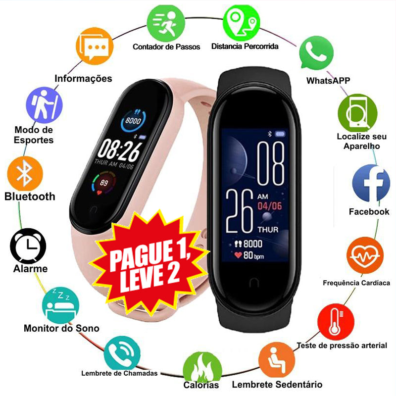 Pulseira M5 Relógio Inteligente - Múltiplas Funções